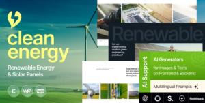 Clean Energy - Renewable Energy & Solar Panels WordPress Theme
